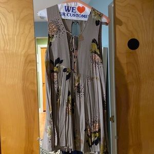 Free People dress. Size small. Tan with floral pattern